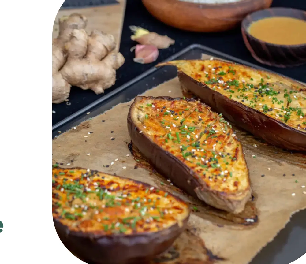 Aubergines rôties à la japonaise