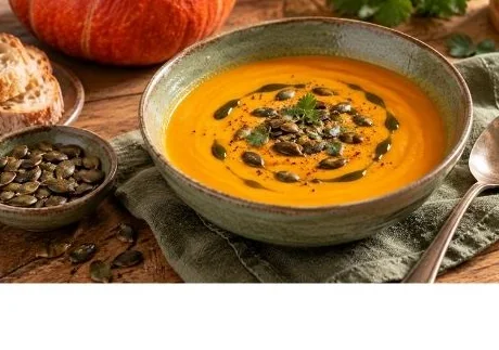 Velouté de potimarron, coco et gingembre